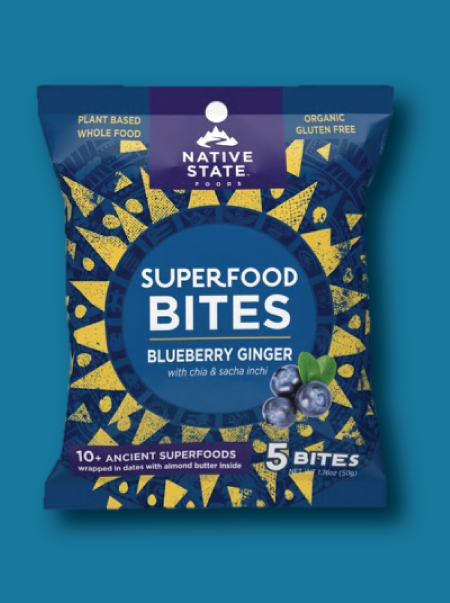 Superfood Snack Bites, Blueberry Ginger, 8ct
